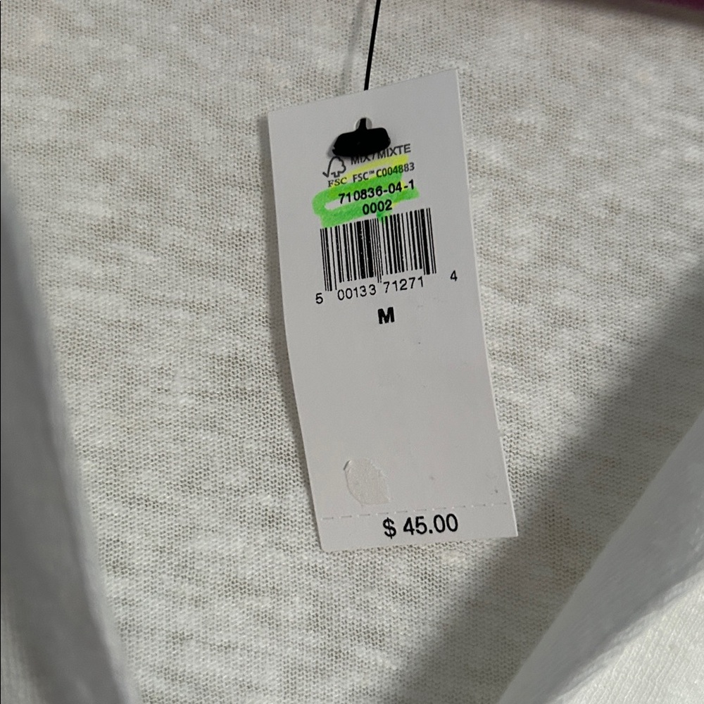 NWT Banana Republic Factory white linen blend split neck tank size medium - Picture 4 of 6